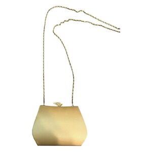Gold Clutch Evening Bag Rhinestone Clasp Vintage Jessica McClintock